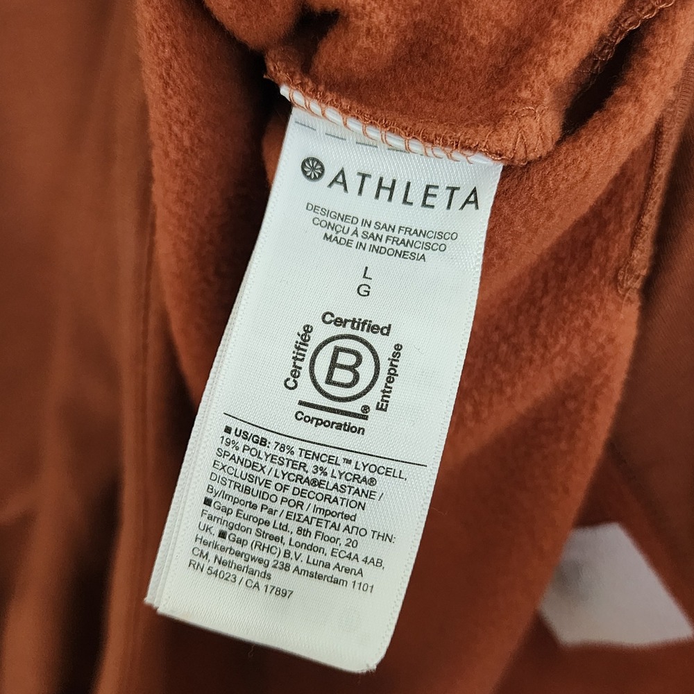 Athleta Womens Large Brown Tencel Lyocell Blend Long Sleeve Sweatshirt Soft Yoga - Picture 4 of 5
